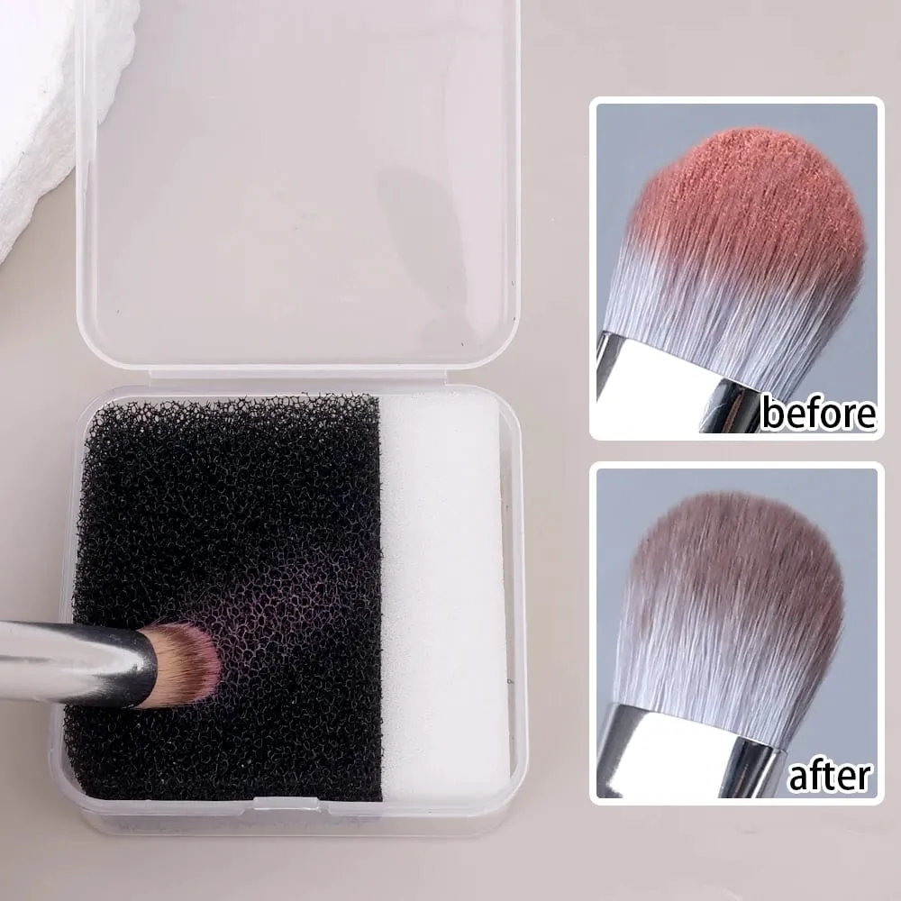 User-Friendly Makeup Brush Cleaner Sponge Fast Cleaning No Damage To Bristles Powder Brushes Washing Box Portable Cleaning Case
