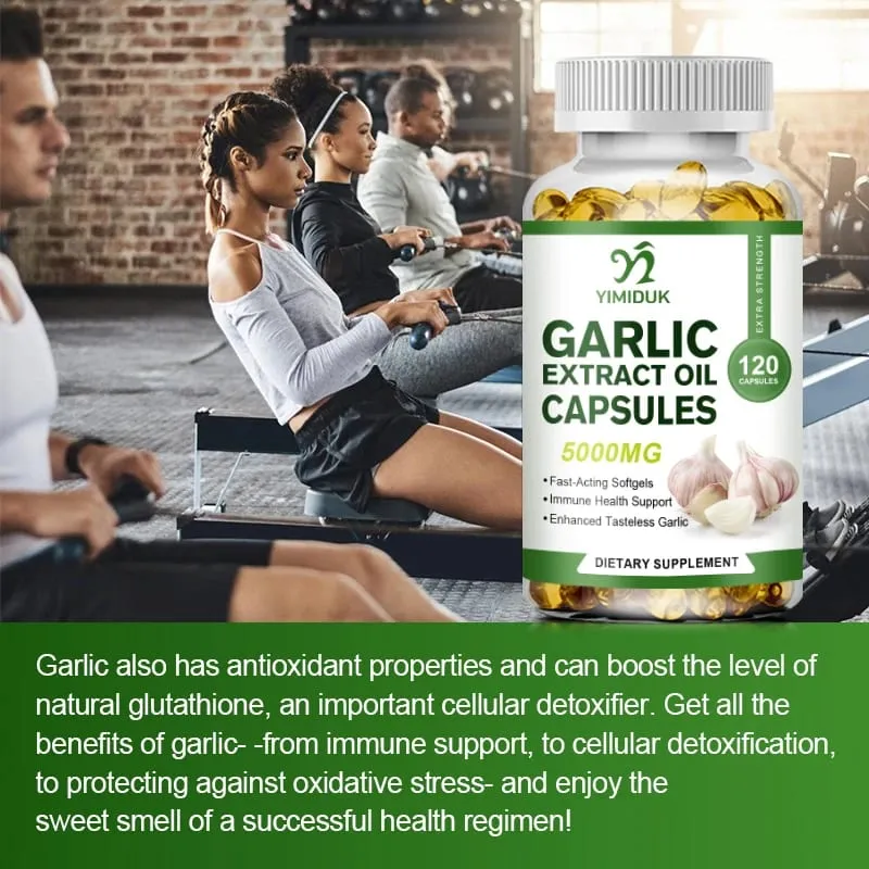 Organic Garlic Oil Extract Capsules Immunity Improves Cardiovascular Function Support Increase Glutathione Level Cellular Detox