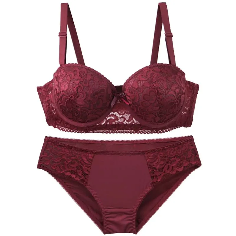 2025 nuevo sujetador floral de punto con aros para mujer, Tirantes ajustables de encaje, ropa interior de copa BC, lencería acolchada de realce minimizador