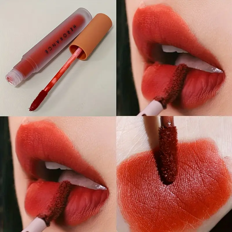 Herorange Velvet Matte Lip Mud Low Saturation Waterproof Long Lasting Non-Sticky Cup Lip Makeup
