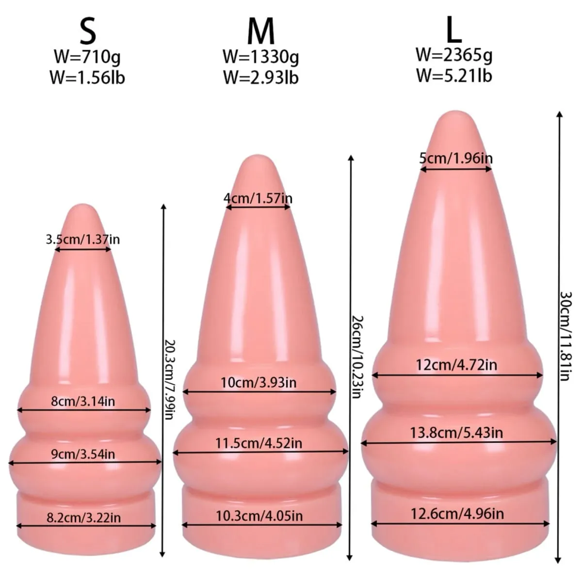3 Sizes Huge Anal Plug Pointed Tip Butt Plug Dilatador Anal Big Anal Dildo Sex Toys Women Gay Prostate Massage Adult Supplies 18