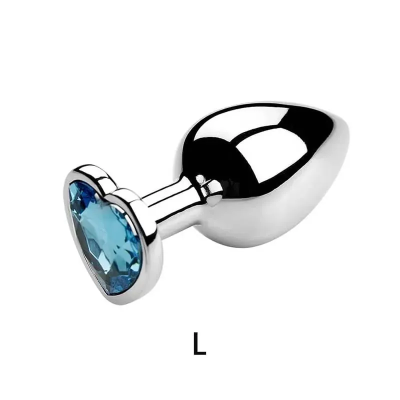 5 Sizes Stainless Steel Crystal Heart Anal Plug Removable Butt Plug Stimulator Prostate Massager Anal Sex Toys Dildos