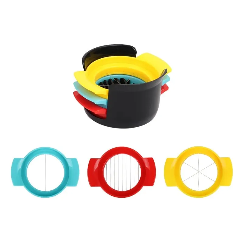 Kitchen Accessories Three In One All Egg Machine Preserved Eggs Cutter Multi-function Household Fancy Modeling Splitter — image 4