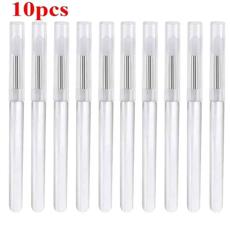 3/5/10Pcs Soft Silicone Lipstick Brush Lip Stick Applicator Portable Clear Handle Clean Microbrush Lipgloss Beauty Tool