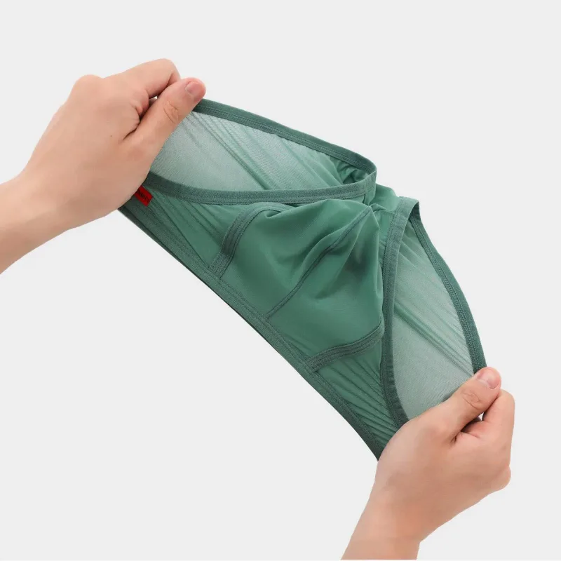 Ultra Thin Men's Underwear Large Pockets Triangular Underpants Transparent Lightweight Briefs — image 3