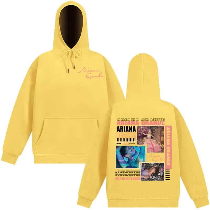 가수 Ariana Grande 앨범 커버 미학 후드 남성 여성 패션 운동복 가을 겨울 긴팔 빈티지 풀오버 탑