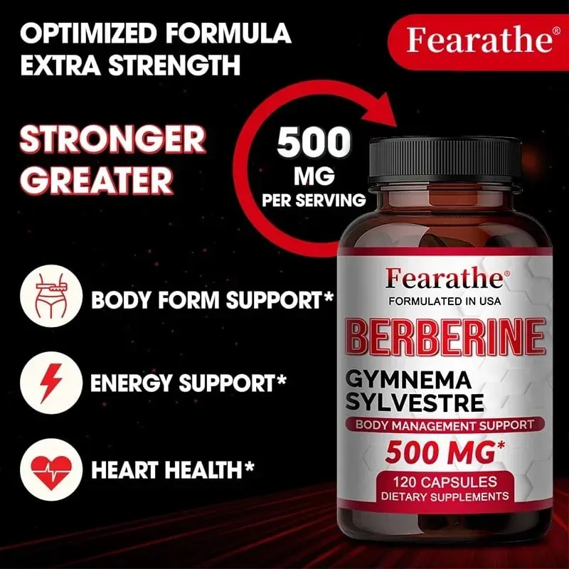 Berberine Capsules Maximum Potency for Blood Sugar Levels Immune System Health High Strength Healthy Weight Management