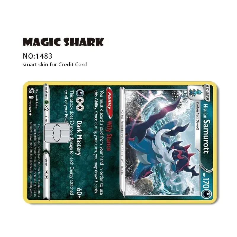 2025 New Pokemons Charizard Blastoise Bulbasaur Eevee Metwo Sticker Film Skin Cover for Credit Debit Card
