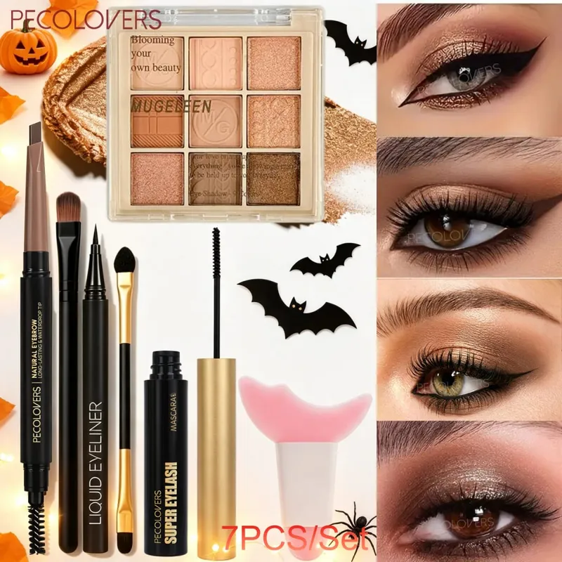 7PCS/Set Eye Makeup Set‑ Multi‑textured with Pearlescent Matte and Glitter Finishes Ideal for Halloween Makeup Looks. — image 2