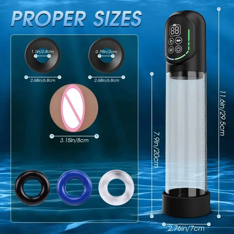 Male Sex Toy Electric Penis Enlargement Vacuum Pump Rechargeable Automatic High-Vacuum Penis Enlargement and Lengthening Pump