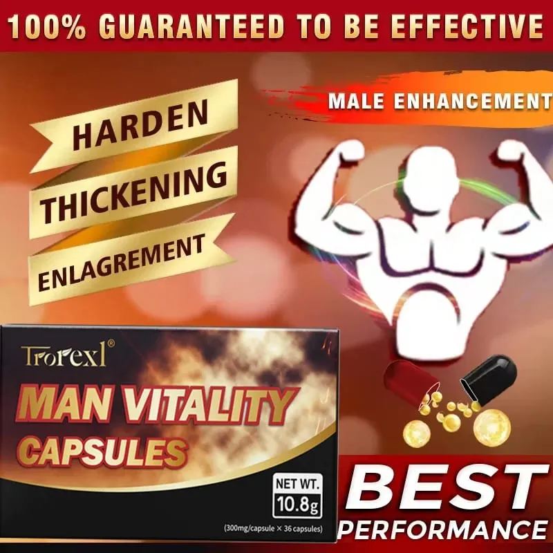 Epimedium Ginseng Capsules Booster for Men Enhance Energy & Endurance Muscle Growth Supplement Non-GMo