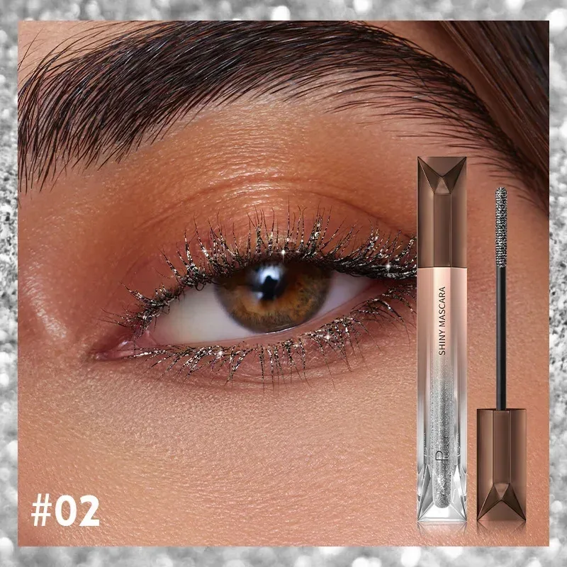 Eyelash Eyebrow Glitter Mascara Brush Lengthing Eye Lash Colored Blue Pink Gold Mascara Eyelashes Curling Extension Makeup
