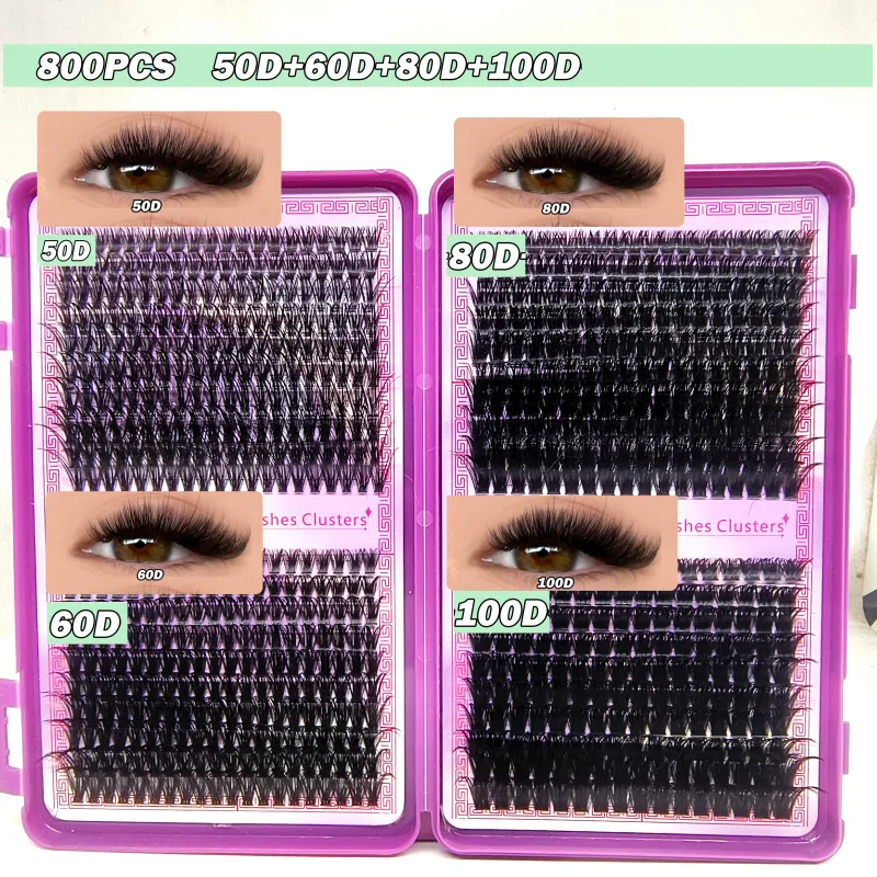 40D-150D Lashes Cluster DIY Lash Extension Mixed Tray Clusters Eyelashes Fluffy Volume Individual Lashes Cat Eye Lash Extension — image 9