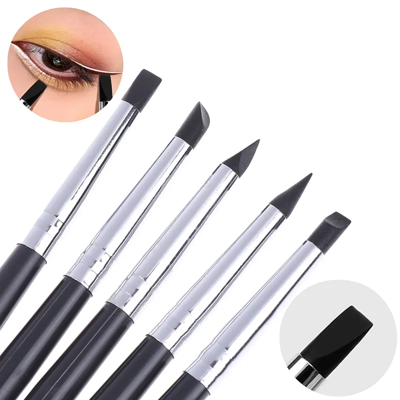 Black Silicone Eyeliner Brush Blade Multi-purpose Eyebrow Lipstick Brushes Easy To Use Nail Painting Pen Eyes Shaping Makeup