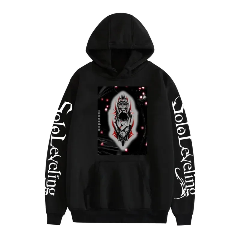 Anime Solo Leveling Sung Jin Woo Graphic Print Hooded Men Women High Quality Hoodies Oversized Sweatshirt Harajuku Streetwear