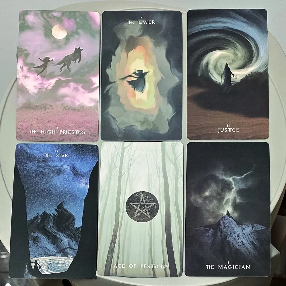 The Shadows We Cast 12*7cm Star Seeker Tarot Deck in Rigid Box - Atmospheric & Mystical 79-Card Set for Intuitive Readings