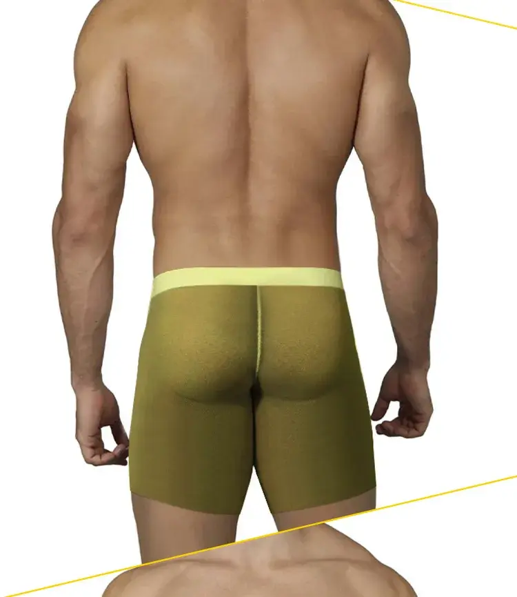 Seluar Dalam Lelaki 0.01mm Ultra Nipis Seluar Dalam Boxer Panjang Penyejuk Sutera Ais Seluar Dalam Kecergasan Gim Lutsinar Seluar Dalam Jaring Lancar
