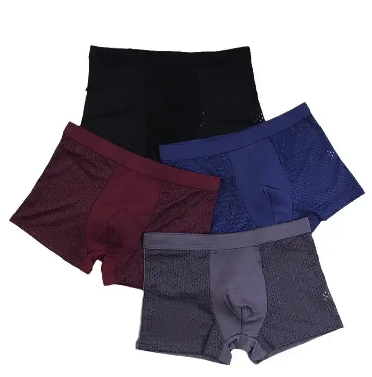 4Pcs Bamboo wear Bamboo Boxer Short Men Microfiber Boxer Briefs Underwear Compression Stretch