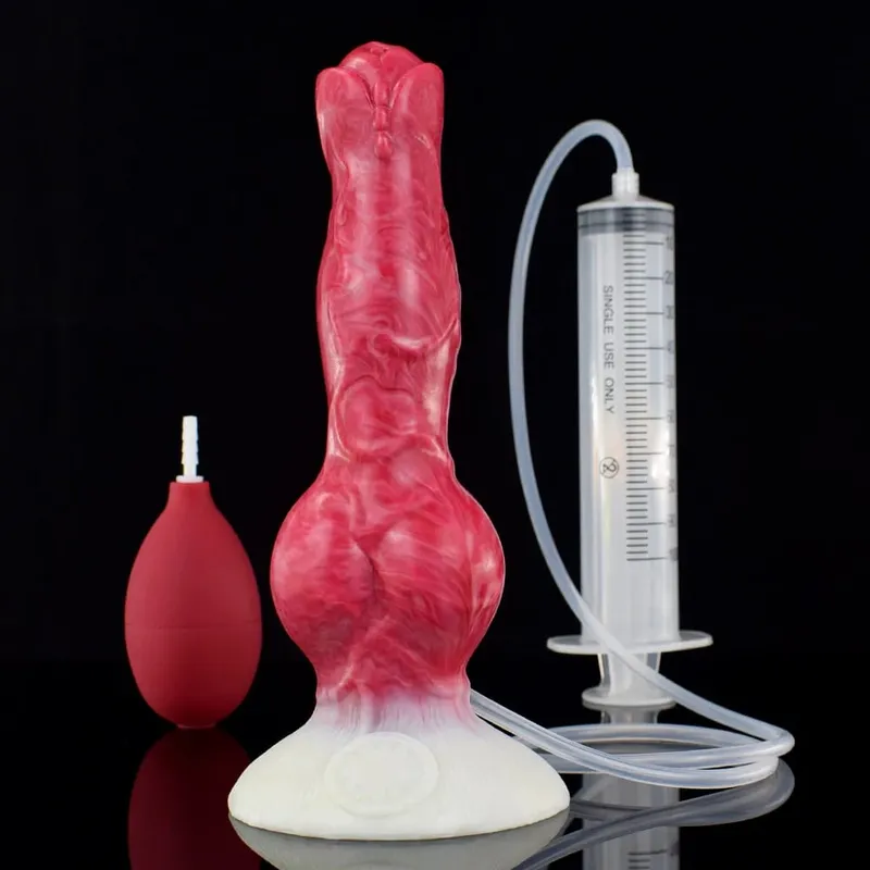 Ejaculation Anal Plug Dog Knot Dildo with Strong Sucker Vaginal Stimulation Squirting Penis Erotic Adult Sex Toys 18+