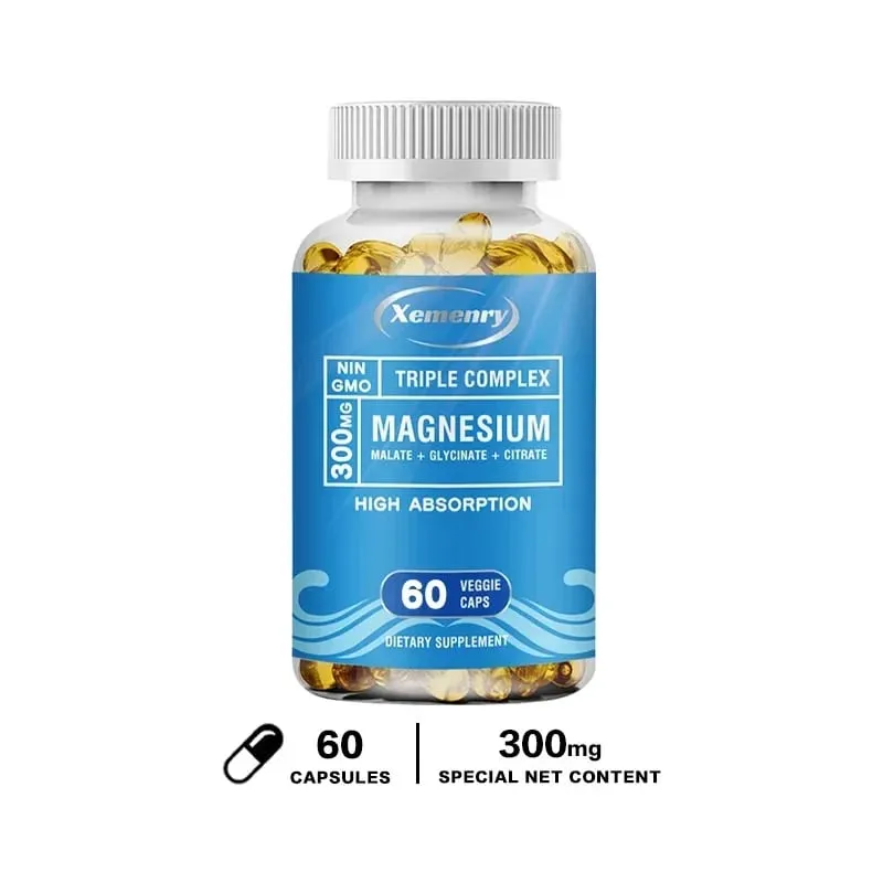 Supplément complexe triple magnésium - contient de l'acide malique et du citrate de magnésium glycine pour détendre les muscles et améliorer le sommeil