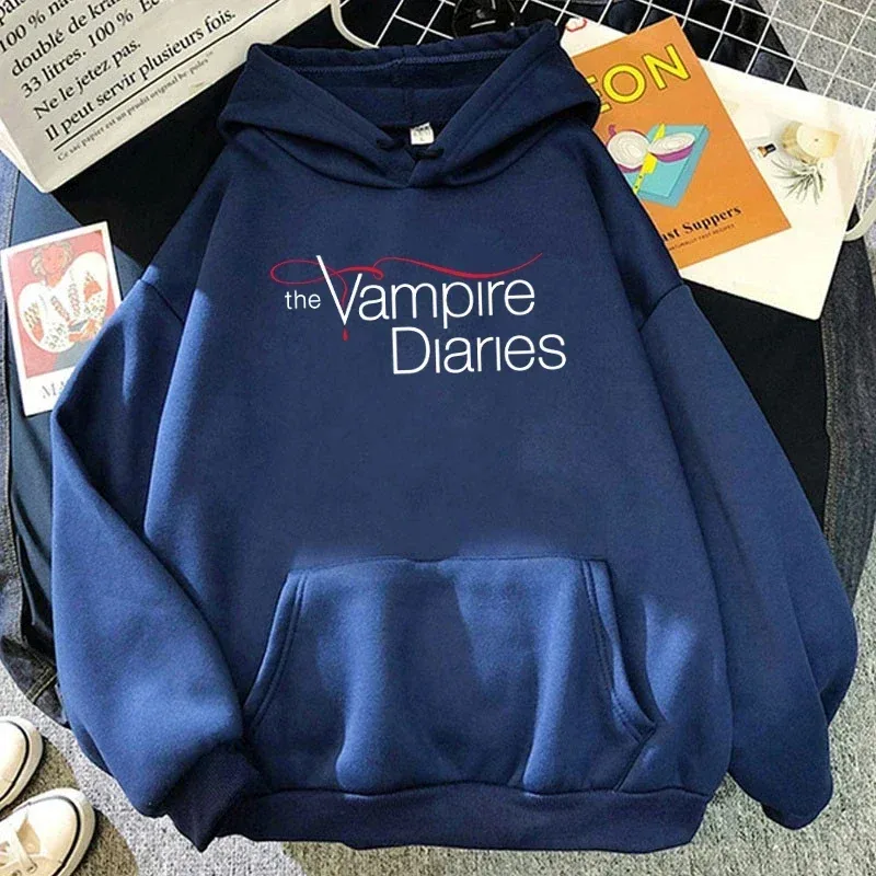 2026 Nuovo The Vampire Diaries Stampa Felpa con cappuccio Donna Uomo Casual Magliette e camicette Autunno E Inverno Felpe Manica Lunga Harajuku Pullover