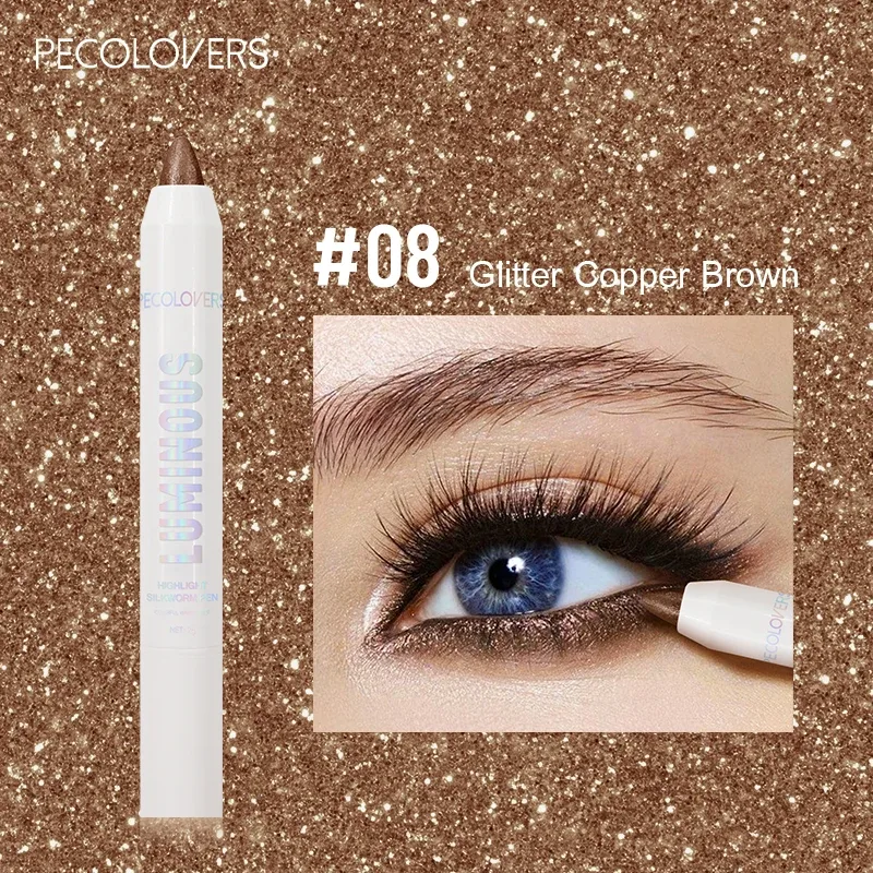 Long-lasting Brightening Highlighter Sparkling Eye Corner Lying Silk Pen Face Highlight and Eye Shadow Pearl White Gliter Pen