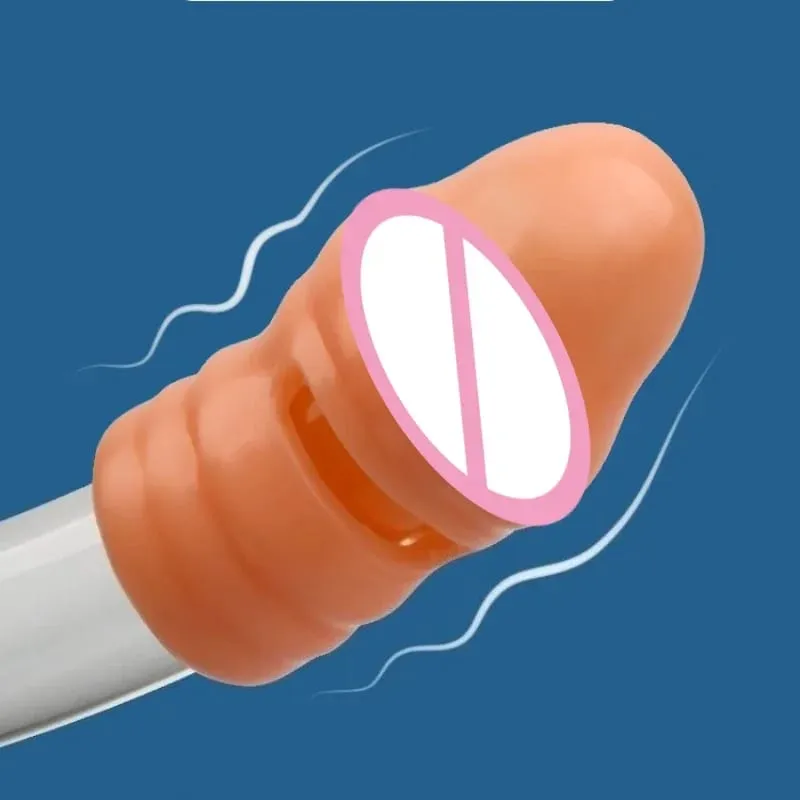 2ks/sada Silikonový návlek na penis Opakovaně použitelný prodlužovací kondom Odložení ejakulace G Bod Anální sexuální hračky Pro muže Bez vibrací Sex Shop — image 3