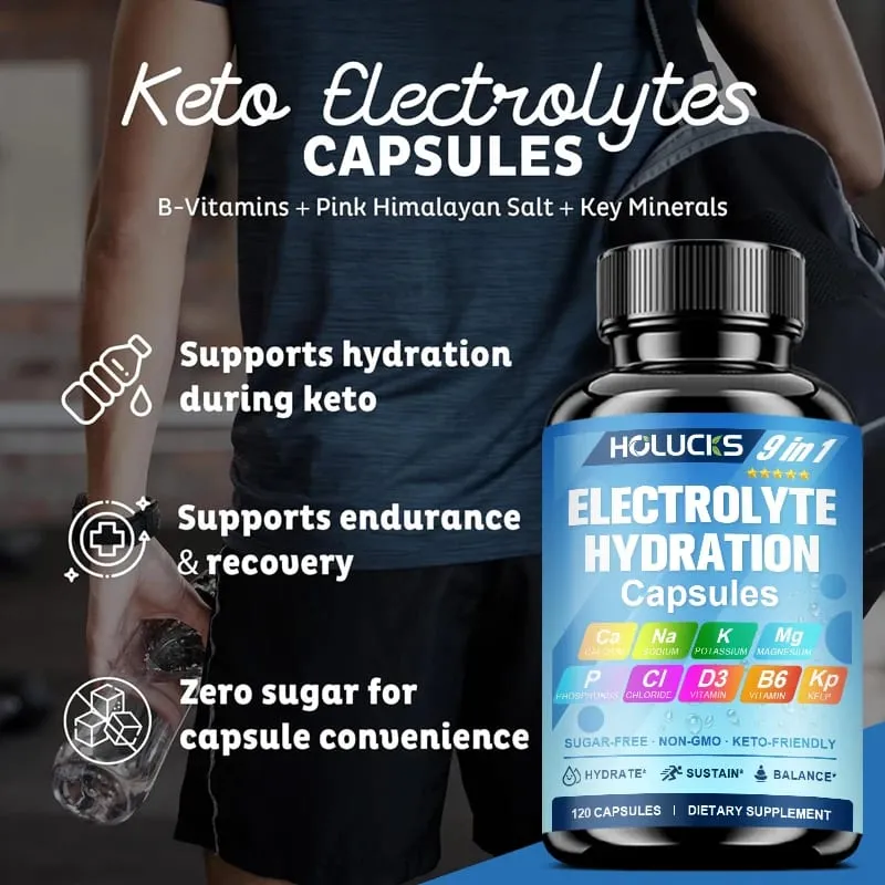Electrolyte Hydration Capsules Workout Recovery & Muscle Support Energy Production for Fluid Balance