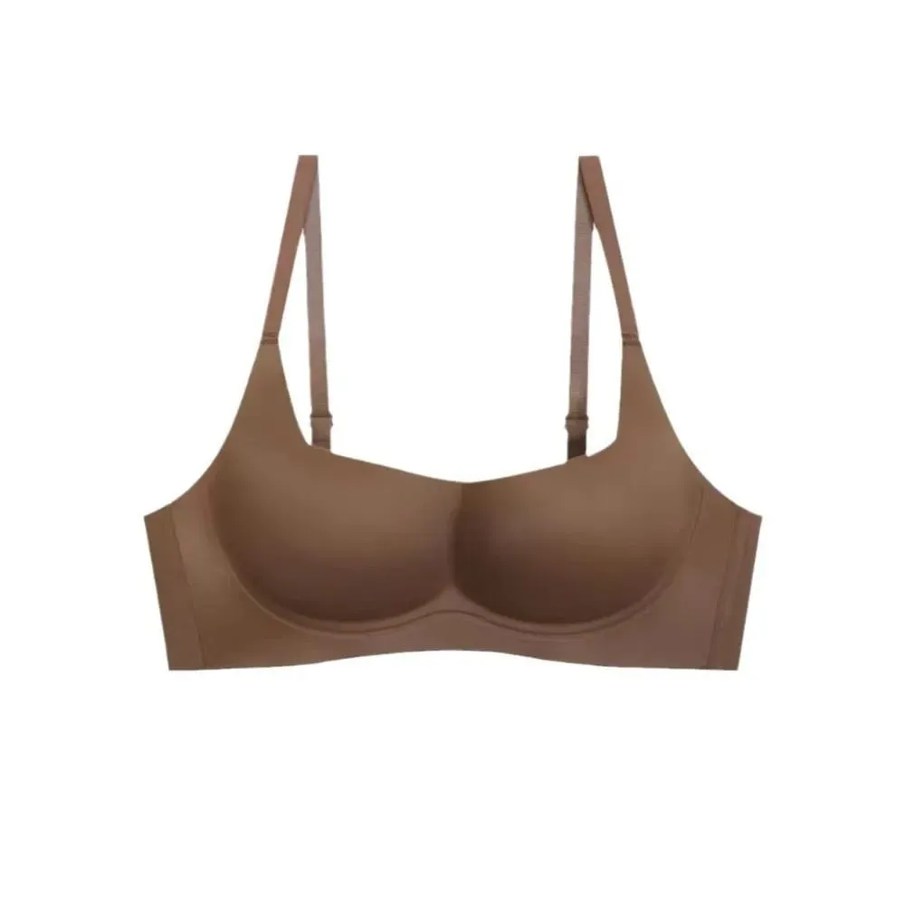Padded Bralette Anti-sagging Lingerie Bras Solid Color Thin Lingerie Push Up Bra Skin-Hugging Invisible Seamless Bra For Women