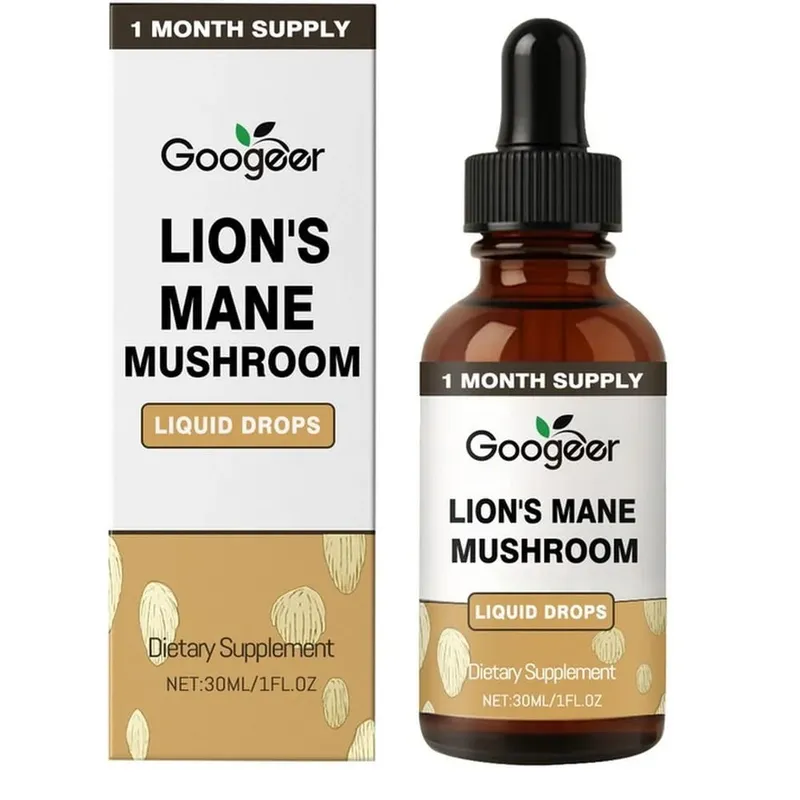 Googeer Lion's Mane Mushroom Liquid Drops Hukommelse og fokusstøtte til kognitiv klarhed Mental Agility Alkoholfri 30 ML — image 8
