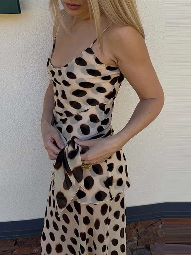 Urban Long Dress Animal Print Women Dress Sexy V-neck Ruched Drawstring Pambabae Dresses 2026 Summer Party Lady Street Robe
