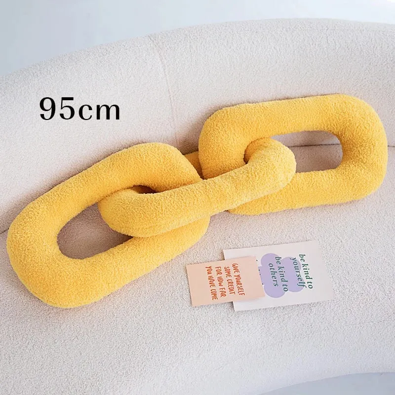 60-95CM Creative Iron Chain & Knot Pillow Stuffed Soft Sofa Cushion Nordic Style Home Plush Decoration Irregular Shaped Plush