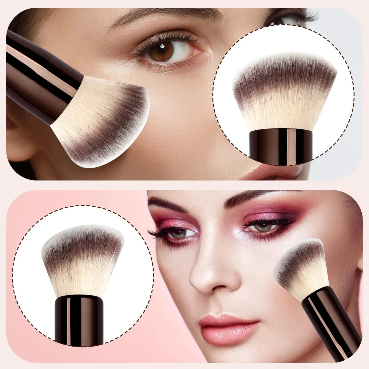 1pcs Double-Ended Foundation Makeup Brushes for Liquid Cream Powder Concealer Soft Fluffy Bristle Cosmetic Beauty Tools