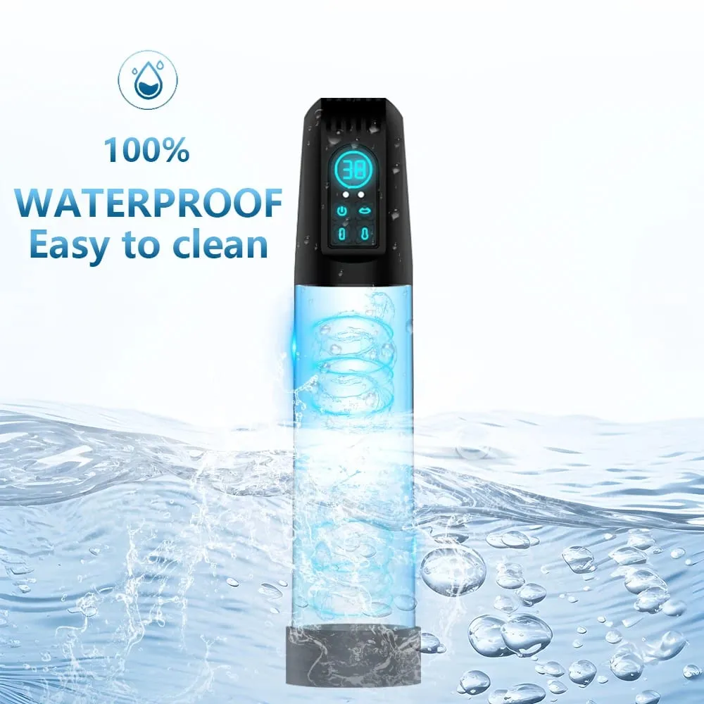 Waterproof Powerful Suction Male Electric Vacuum Penis Pump Masturbator Penis Enlargement Extension Adult Sex Toy for Men — image 5