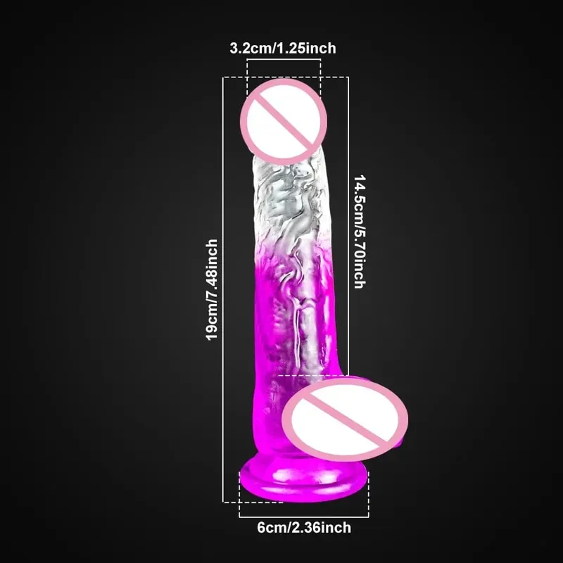 Jelly Dildo 4 Sizes Transparent Soft Realistic Penis Fake Dick Butt Plug for Woman Men Gay Sex Toys Female Vagina Anal Sex Toys
