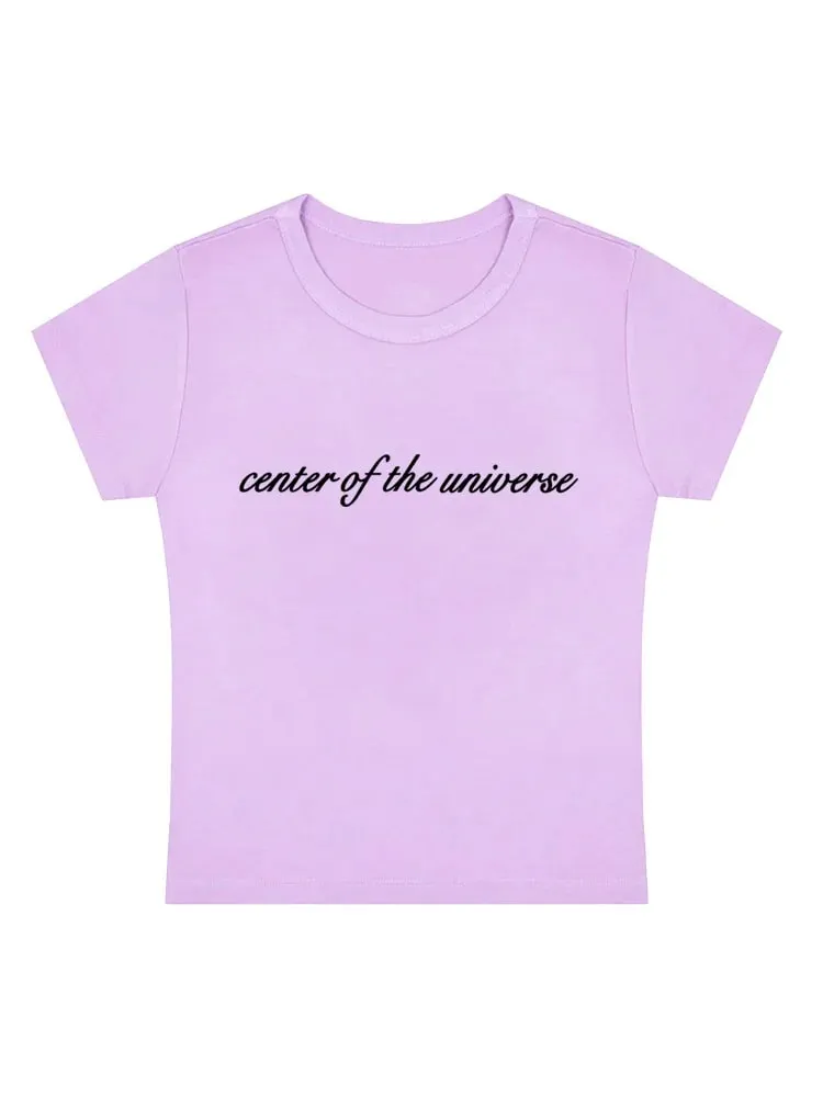 Y2k Crop Top Harajuku Women Letter Print T-Shirts Slim Retro Fashion Camis Grunge Vintage Tee Streetwear Aesthetic Clothing Sexy