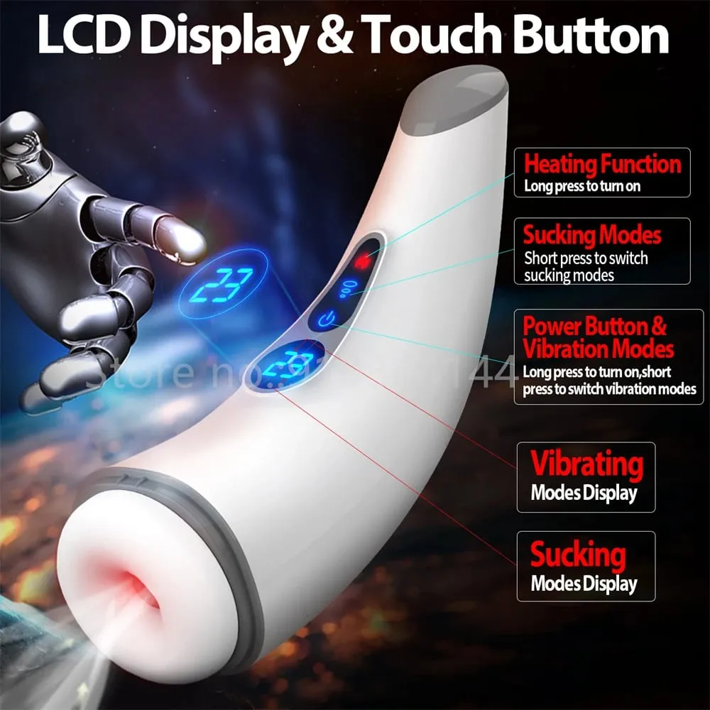 Awtomatikong Makapangyarihang Pagsipsip Telescopic Male Masturbator Cup Smart Heating Vibration Blowjob Machine Orgasm Adult Sex Toys para sa Mga Lalaki