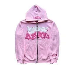 Men's Retro American Letter Zipper Printed Hooded Sweatshirt Unisex Autumn and Winter Open Cardigan