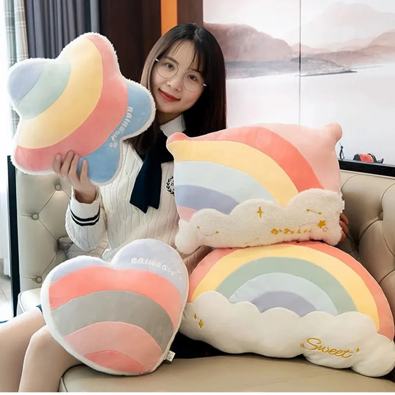 INS HOT Candy Color Cloud Star Plush Pillow Colorful Rainbow Crown Pillow Cushion Sofa Home Decoration Throw Pillow Toy — image 2