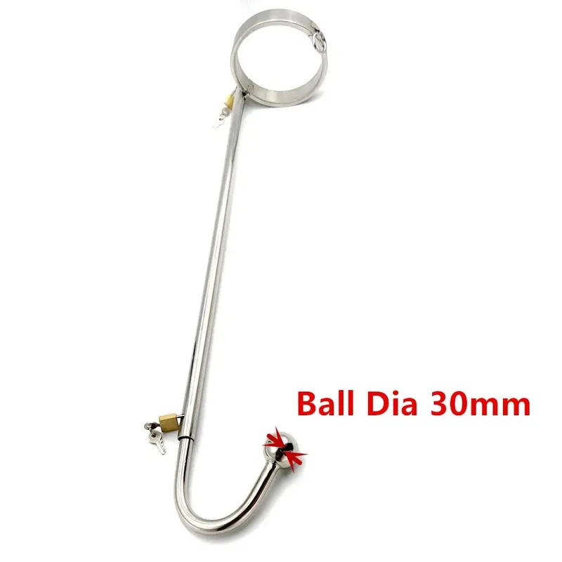Lock Forced Collar Restraint Frame with Anal Hook Plug Stainless Steel BDSM Bondage Collar SM Sex Toy for Couple Adult Game