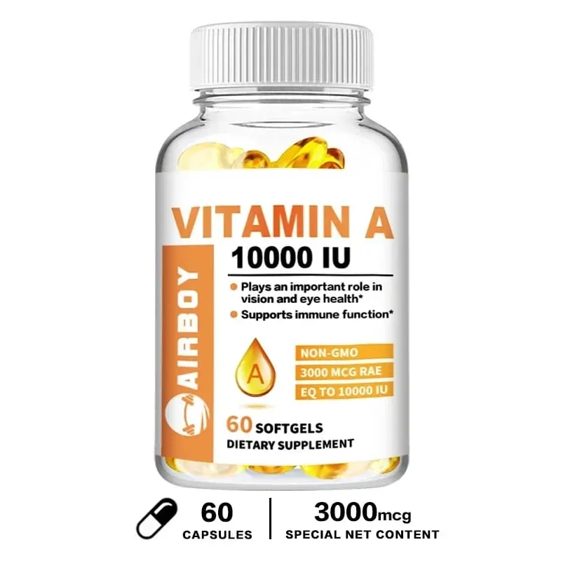 Vitamin A 10000IU - Supports Healthy Vision and Immune System Skin Health - Non-GMO Gluten FreeSupplements