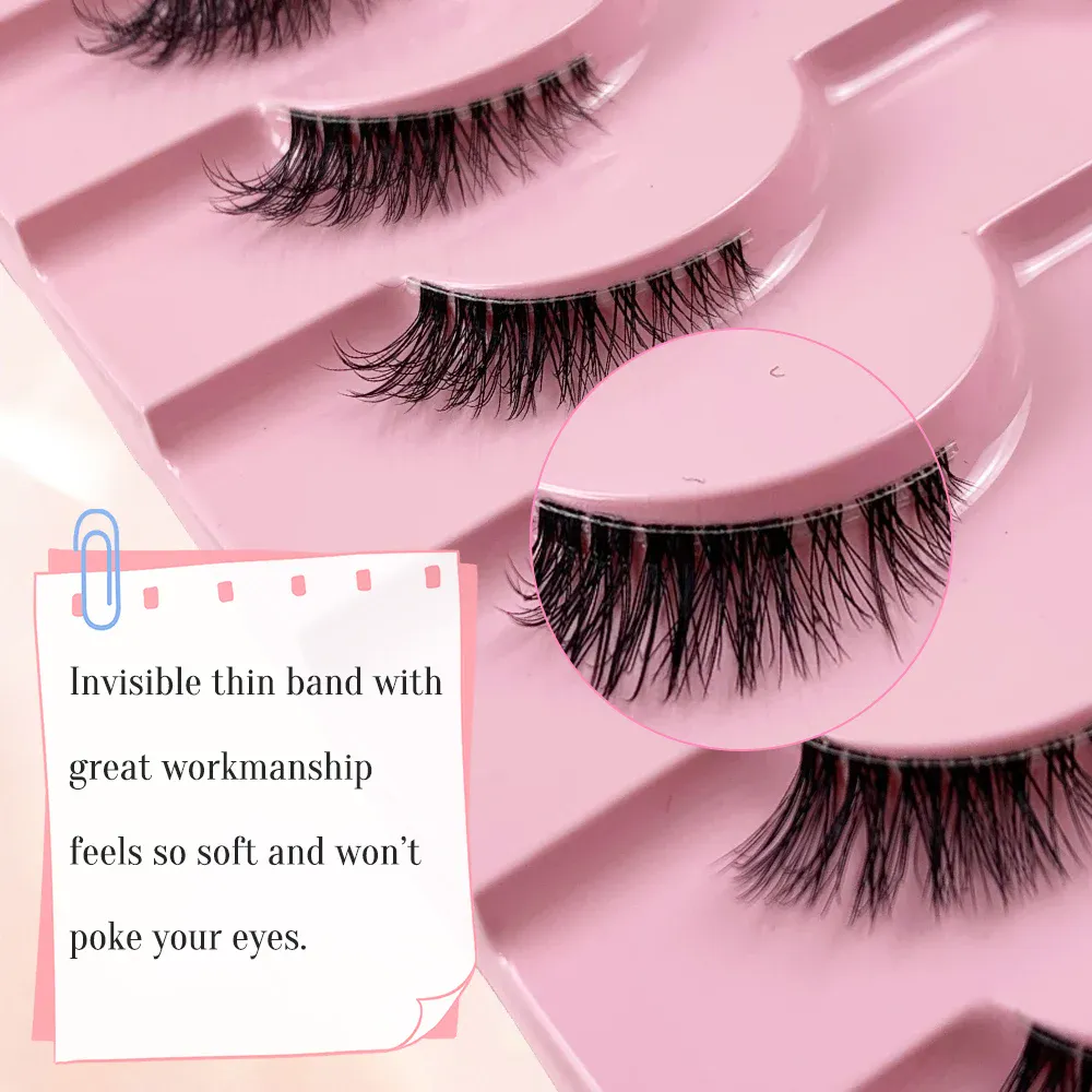 Black Eyelashes 10 Half Lashes Soft Natural Cat Eye Lashes Makeup Tool Extension Fluffy Faux Cils back-to-school season