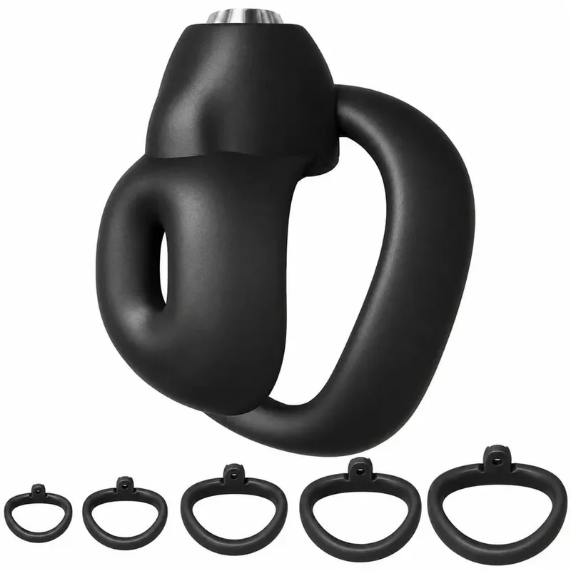 Sada klecí pro mužský penis pro cudnost Malá mini klec pro cudnost s 5 penisovými kroužky Penis Bondage Slave Restraint Muž sexuální hračka
