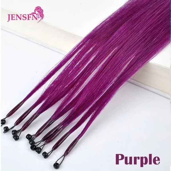 8D Natural Hair Extensions Human Hair 10pcs 0.5g/s Micro Ring 18Inch Micro Link Hair Loop Extension For Women variety of color