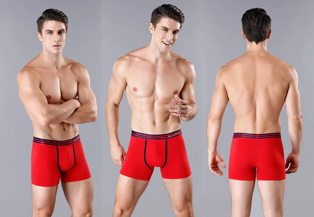 Boxer in cotone 4 pezzi per intimo uomo Mutandine da uomo di alta qualità Mutande da uomo classiche Pantaloncini Lettera Cintura Boxer