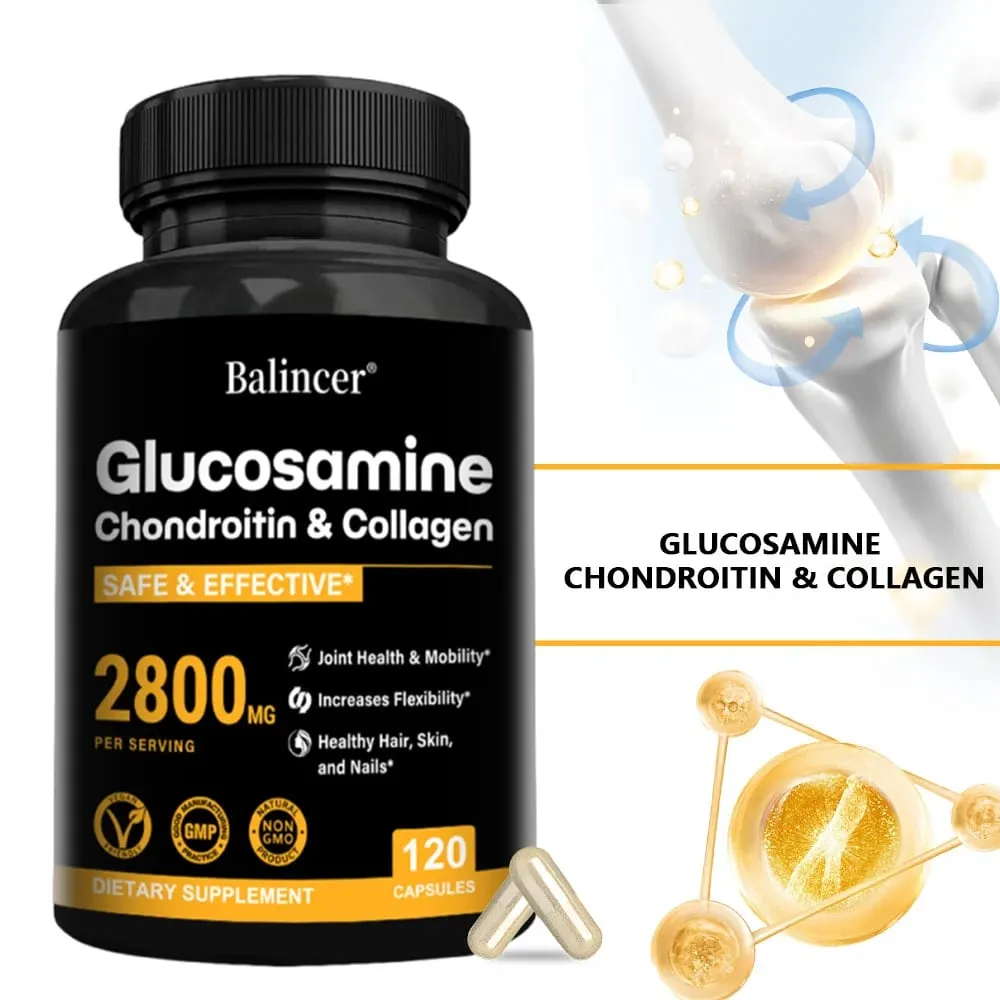 Glucosamine Chondroitin MSM Capsules Joint Support Supplement Support Cartilage Flexibility Bone Strength & Hair Skin Nail — image 1