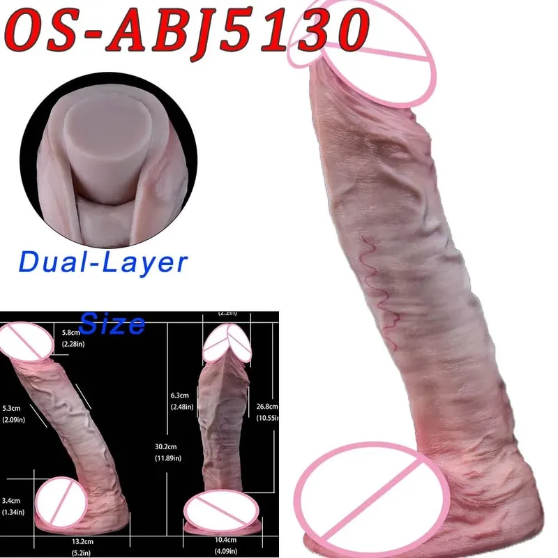 47cm realistická dlouhá dilda s dvojitou hlavou anální vaginální stimulátor Sexuální hračka s přísavkou pro lesbické páry Gay Muži Nástroje pro dospělé