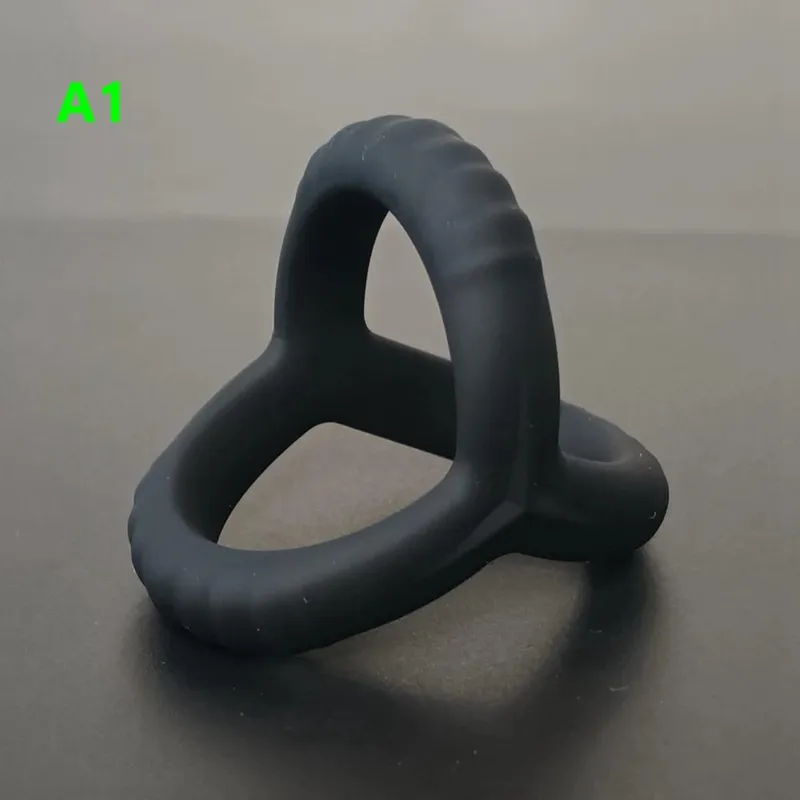 Mannelijke Penis Sleeve Dual Cock Ringen Vertraging Ejaculatie Nozzle Penis Ringen Uitbreiding Herbruikbare Cockring Speeltjes voor Mannen Volwassenen
