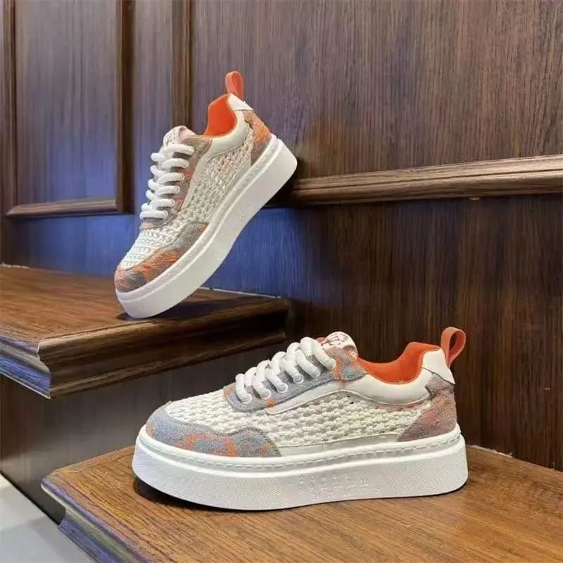 Summer Hollow Men's Casual Shoes Fashion Breathable Board Shoes Anti Slip Sport Footwear Lightweight Platform Walking Sneakers