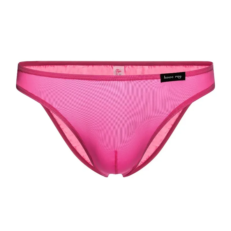 Ice Silk Seamless Briefs Man Bulge Pouch Underwear Sexy Translucent Panties Male Breathable Comfy Underpants Summer Lingerie